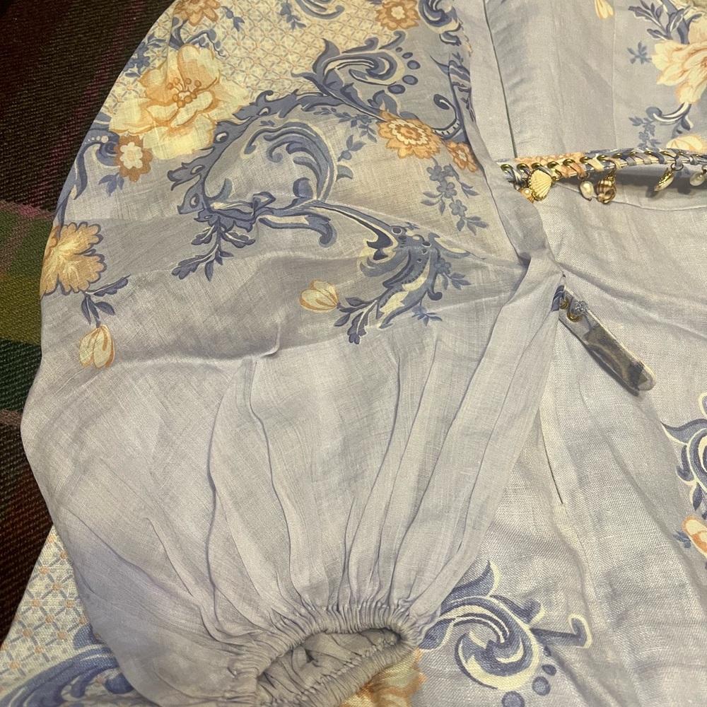 🔴sold🔴Zimmermann midi dress with long sleeves a skinny belt with fancy seashells - Picture 8 of 13